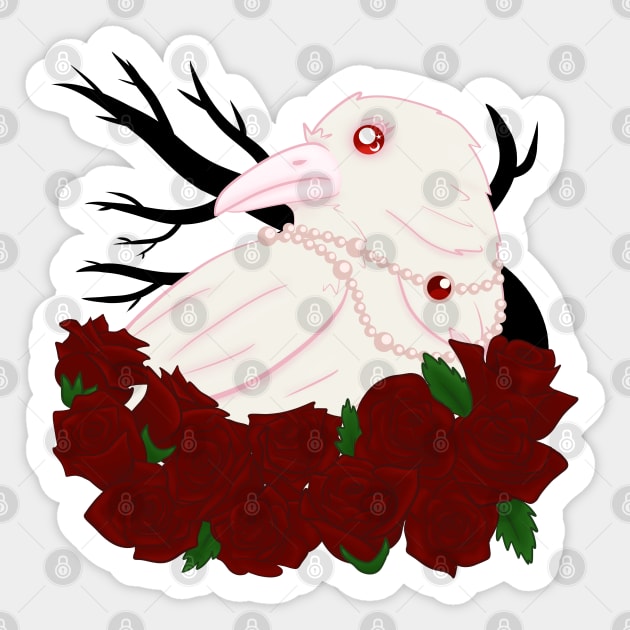 Albino Raven Sticker by Luna-Cooper